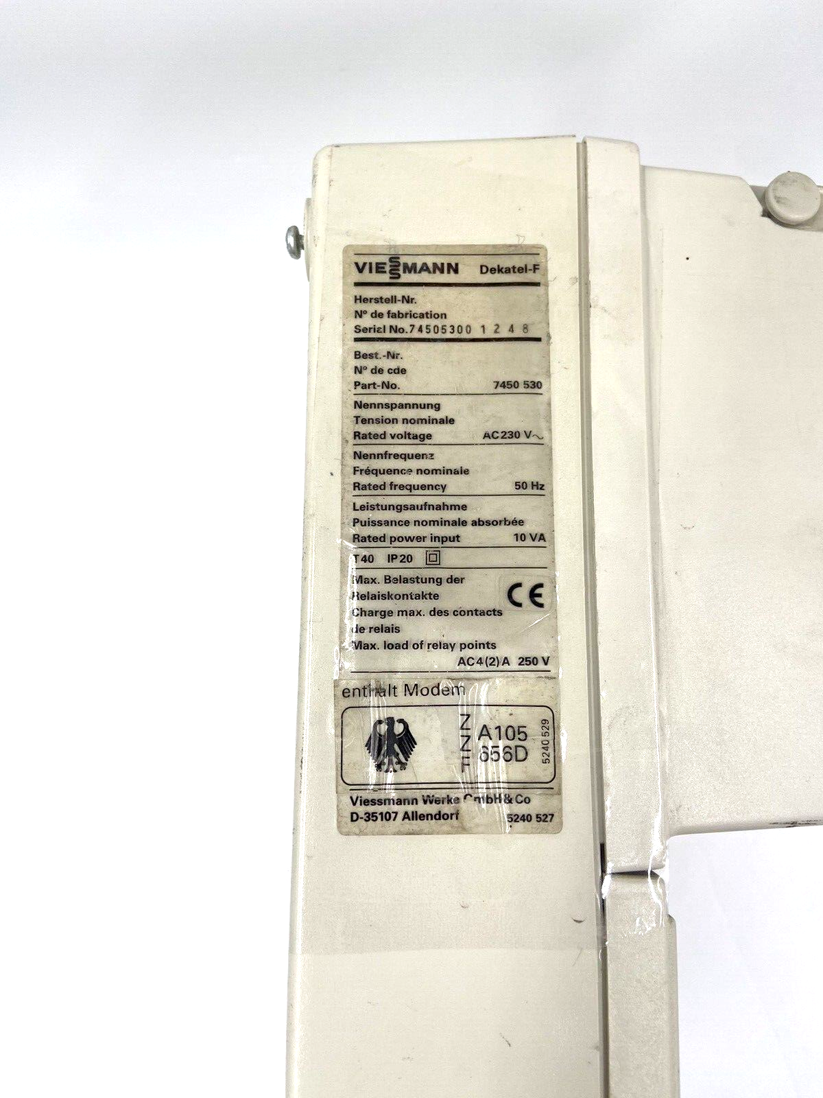 Viessmann 7450530 Heizungsregelung Dekatel-F Steuerung